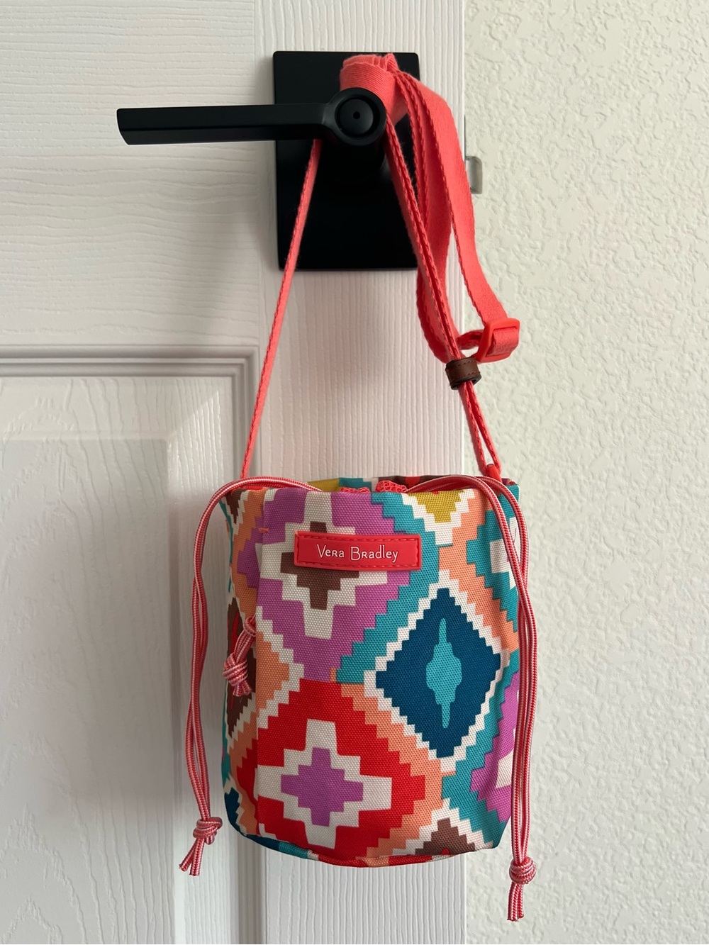 Vera Bradley Coral Multi Geometric Waterbottle Crossbody